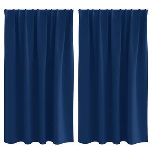 vidaXL Rideaux occultants avec anneaux 2 pc Bleu fonc&eacute; 140 x 140 cm