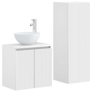 vidaXL Ensemble de mobilier de salle de bain 2 pc Blanc