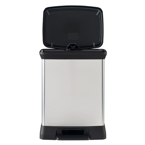 Curver Poubelle &agrave; p&eacute;dale Deco Rectangulaire 30 L Argent&eacute;