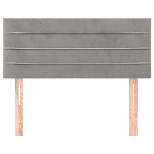 vidaXL T&ecirc;te de lit Gris clair 90x5x78/88 cm Velours