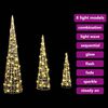 vidaXL Sapin de No&euml;l avec 90 LED 3 pcs Blanc chaud 20 x 20 x 80 cm PET