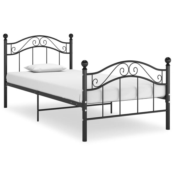 vidaXL Cadre de lit sans matelas noir métal 90x200 cm