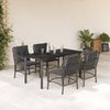 vidaXL Ensemble &agrave; manger de jardin 5 pcs coussins gris r&eacute;sine tress&eacute;e