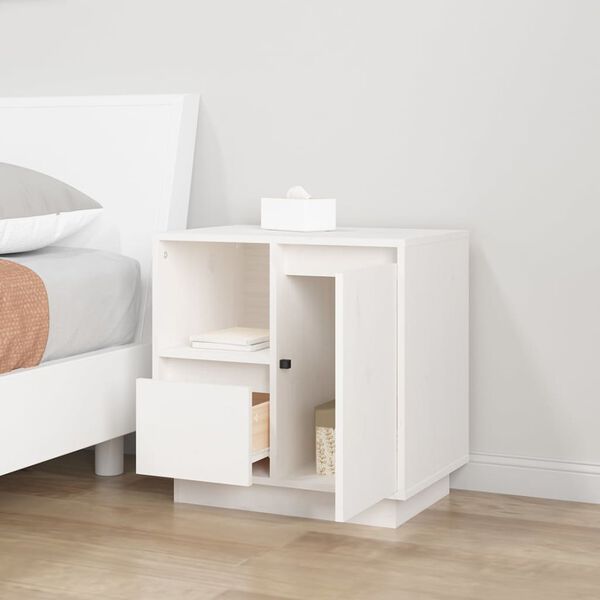 vidaXL Tables de chevet 2 pcs Blanc 50x34x50 cm Bois de pin massif
