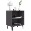 vidaXL Table de chevet avec pieds en m&eacute;tal gris 40x30x50 cm