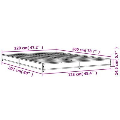 vidaXL Cadre de lit sans matelas chêne fumé 120x200 cm