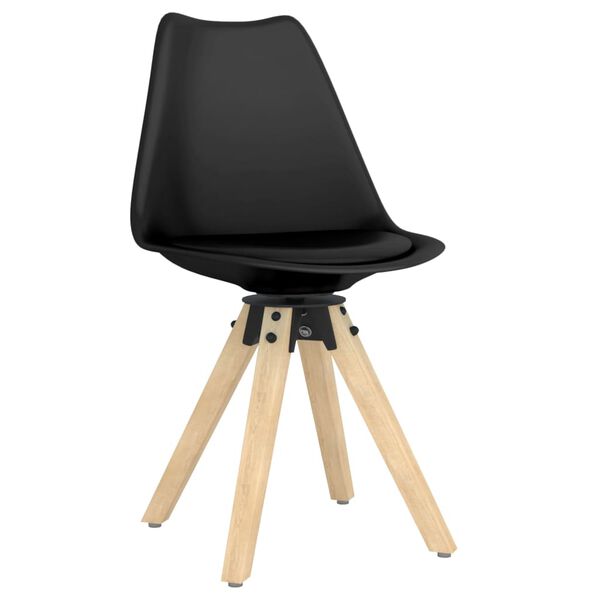 vidaXL Chaises pivotantes &agrave; manger lot de 4 noir PP