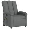 vidaXL Fauteuil inclinable de massage gris fonc&eacute; tissu