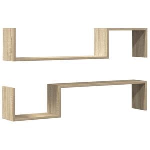 vidaXL &Eacute;tag&egrave;res murales 2 pcs ch&ecirc;ne sonoma 100x15x20cm bois ing&eacute;nierie