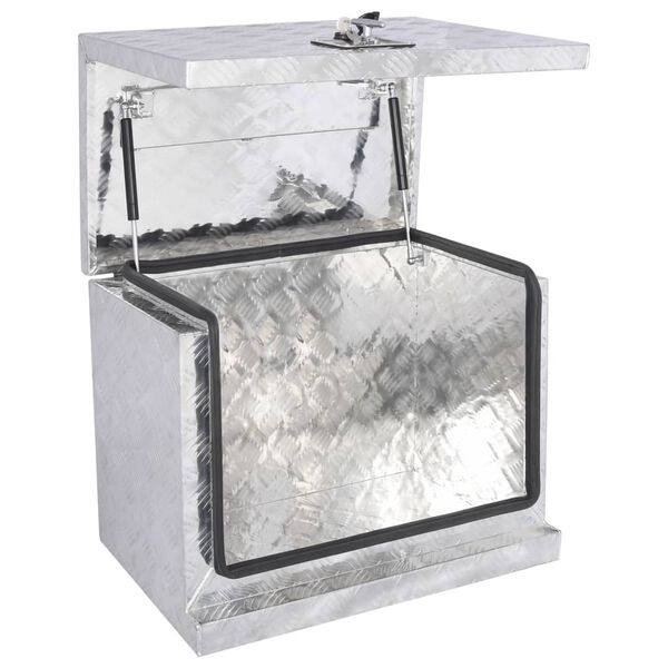 vidaXL Bo&icirc;te en aluminium 62x40x50 cm Argent&eacute;