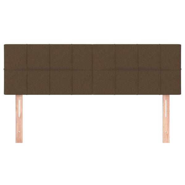 vidaXL T&ecirc;tes de lit Marron fonc&eacute; 144 x 5 x 78/88 cm Tissu
