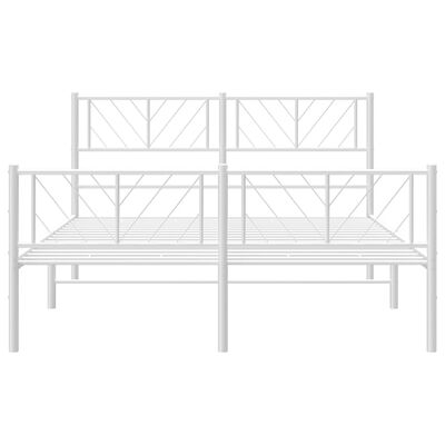 vidaXL Cadre de lit métal sans matelas et pied de lit blanc 120x200 cm