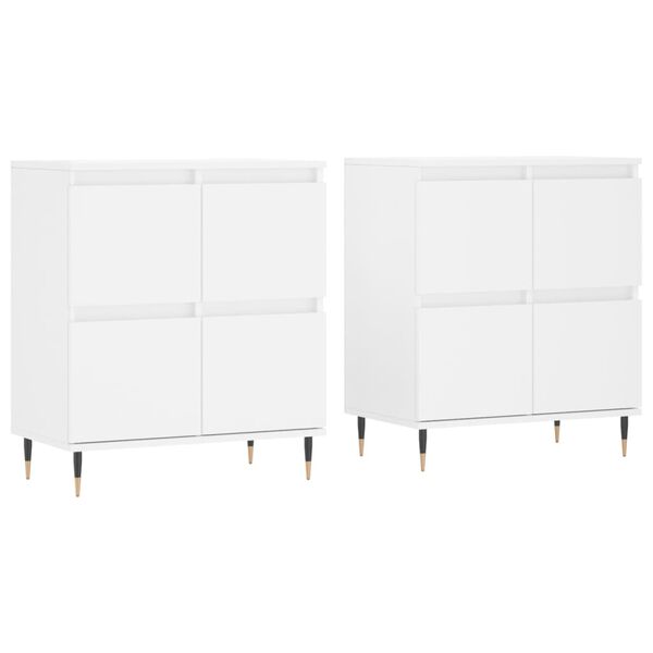 vidaXL Buffets 2 pcs blanc bois d'ing&eacute;nierie