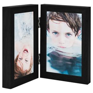 vidaXL Cadre photo d&eacute;pliable en deux Noir 2x(21x29,7 cm)