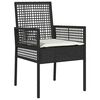 vidaXL Ensemble de salle &agrave; manger pour jardin 5 pcs Noir polyrotin