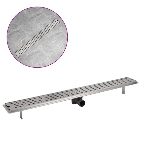 vidaXL Drain de douche lin&eacute;aire 1030x140 mm acier inoxydable