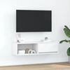 vidaXL Meuble TV blanc 100x31x25,5 cm bois d'ing&eacute;nierie