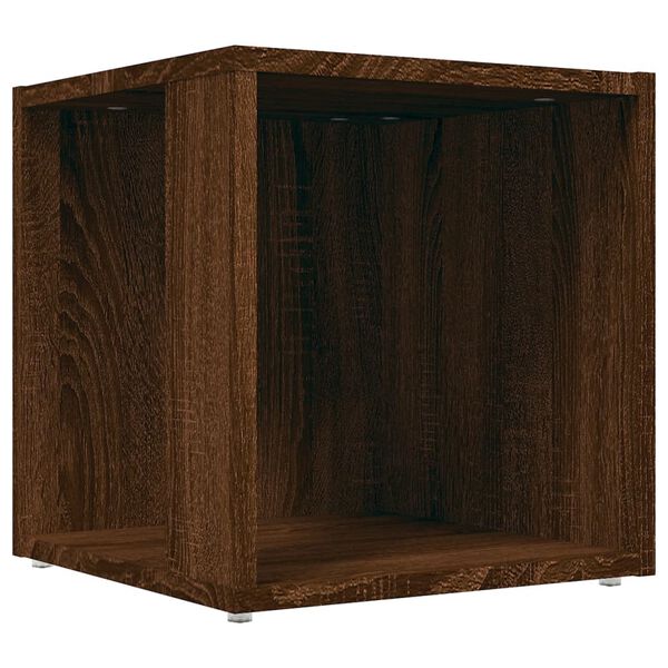 vidaXL Table d'appoint Ch&ecirc;ne marron 33x33x34,5 cm Bois d'ing&eacute;nierie