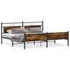 vidaXL Cadre de lit en m&eacute;tal sans matelas ch&ecirc;ne fum&eacute; 193x201 cm