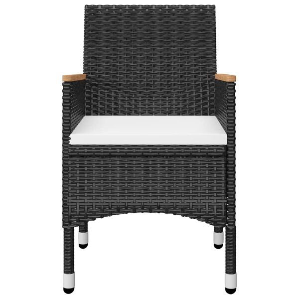 vidaXL Ensemble &agrave; manger de jardin avec coussins 9 pcs noir
