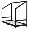 vidaXL Cadre de lit pour enfants noir 80x200 cm bois de pin massif