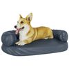 vidaXL Lit pour chien ergonomique Mousse Bleu fonc&eacute; 75x53cm Similicuir