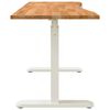 vidaXL Bureau Blanc et Brun Clair 140 x 60 cm Bois de ch&ecirc;ne massif