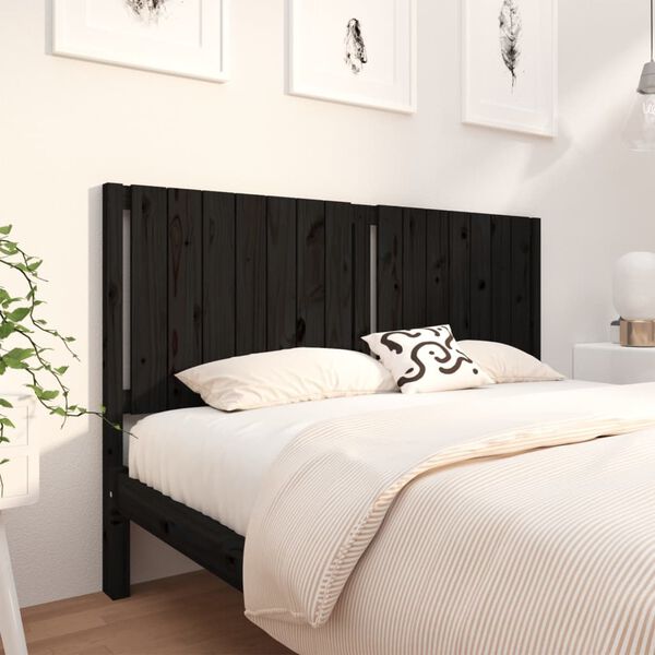 vidaXL T&ecirc;te de lit Noir 165,5x4x100 cm Bois massif de pin