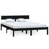vidaXL Cadre de lit sans matelas noir bois massif 160x200 cm
