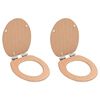 vidaXL lot de 2 Si&egrave;ges WC MDF couvercle &agrave; fermeture en douceur Bambou