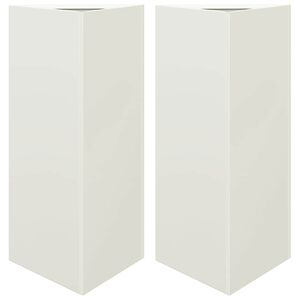 vidaXL Jardini&egrave;res 2 pcs blanc triangulaire 40x34,5x75 cm acier