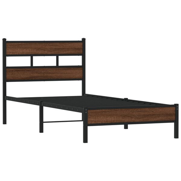 vidaXL Cadre de lit sans matelas ch&ecirc;ne marron 90x200cm bois ing&eacute;nierie