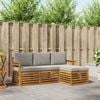 vidaXL Ensembles de canap&eacute;s avec coussin 4 pcs Gris Naturel et Clair