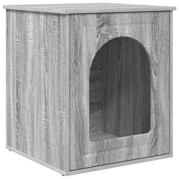 vidaXL Maison pour chat Gris Sonoma 53 x 52 x 62 cm Bois d'ing&eacute;nierie