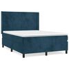 vidaXL Sommier &agrave; lattes de lit et matelas Bleu fonc&eacute; 140x200cm Velours