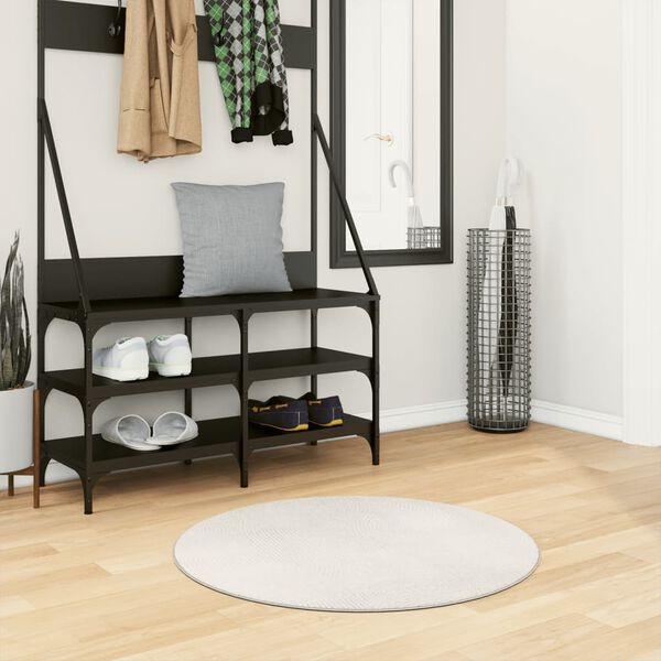 vidaXL Tapis IZA poils courts style scandinave cr&egrave;me &Oslash; 80 cm
