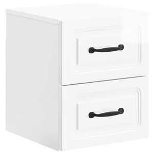 vidaXL Cabinet de chevet mural Blanc brillant 34,5 x 33 x 40 cm