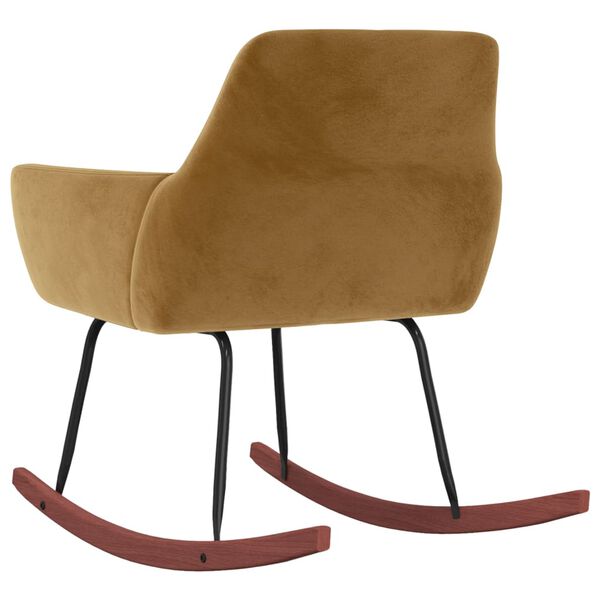 vidaXL Chaise &agrave; bascule Marron Velours