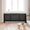 vidaXL Cache-radiateur MDF Noir 205 cm