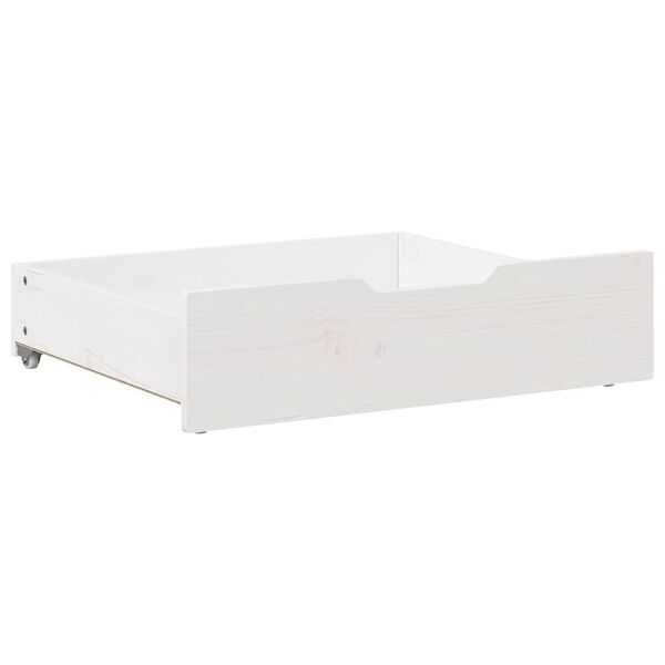 vidaXL Tiroirs sous le lit 2 pcs blanc 75x55x17 cm bois de pin massif
