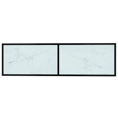 vidaXL Meuble TV marbre blanc 140x40x40,5 cm verre trempé