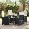 vidaXL Ensemble de salle &agrave; manger pour jardin 5 pcs Noir polyrotin