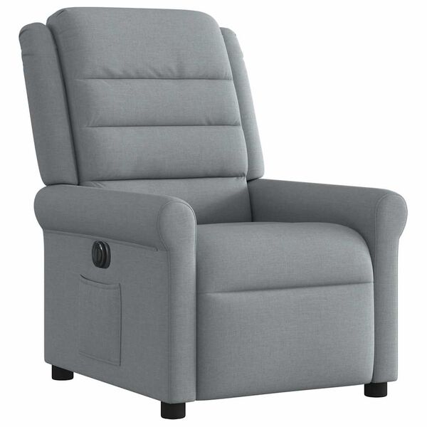 vidaXL Fauteuil inclinable &eacute;lectrique Gris clair Tissu