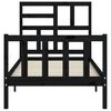 vidaXL Cadre de lit sans matelas noir 100x200 cm bois massif de pin
