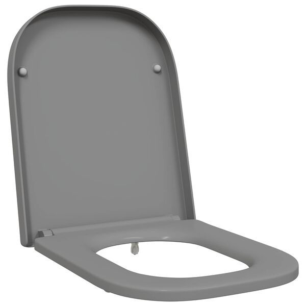 vidaXL Si&egrave;ge de toilette Gris 47,5 x 35 x 3,6 cm Duroplast