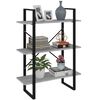 vidaXL Biblioth&egrave;que gris b&eacute;ton 80x30x105 cm bois d'ing&eacute;nierie