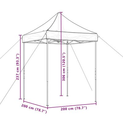 vidaXL Tente de réception pliable escamotable bordeaux 200x200x306 cm