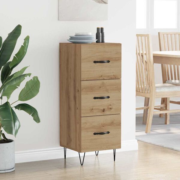 vidaXL Buffet ch&ecirc;ne artisanal 34 x 34,5 x 90 cm Bois d'ing&eacute;nierie