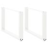 vidaXL Pieds de table basse en U 2 pi&egrave;ces Blanc 60 x (42-43) cm Acier
