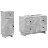 vidaXL Ensemble de 2 meubles de salle de bain EDE Gris b&eacute;ton